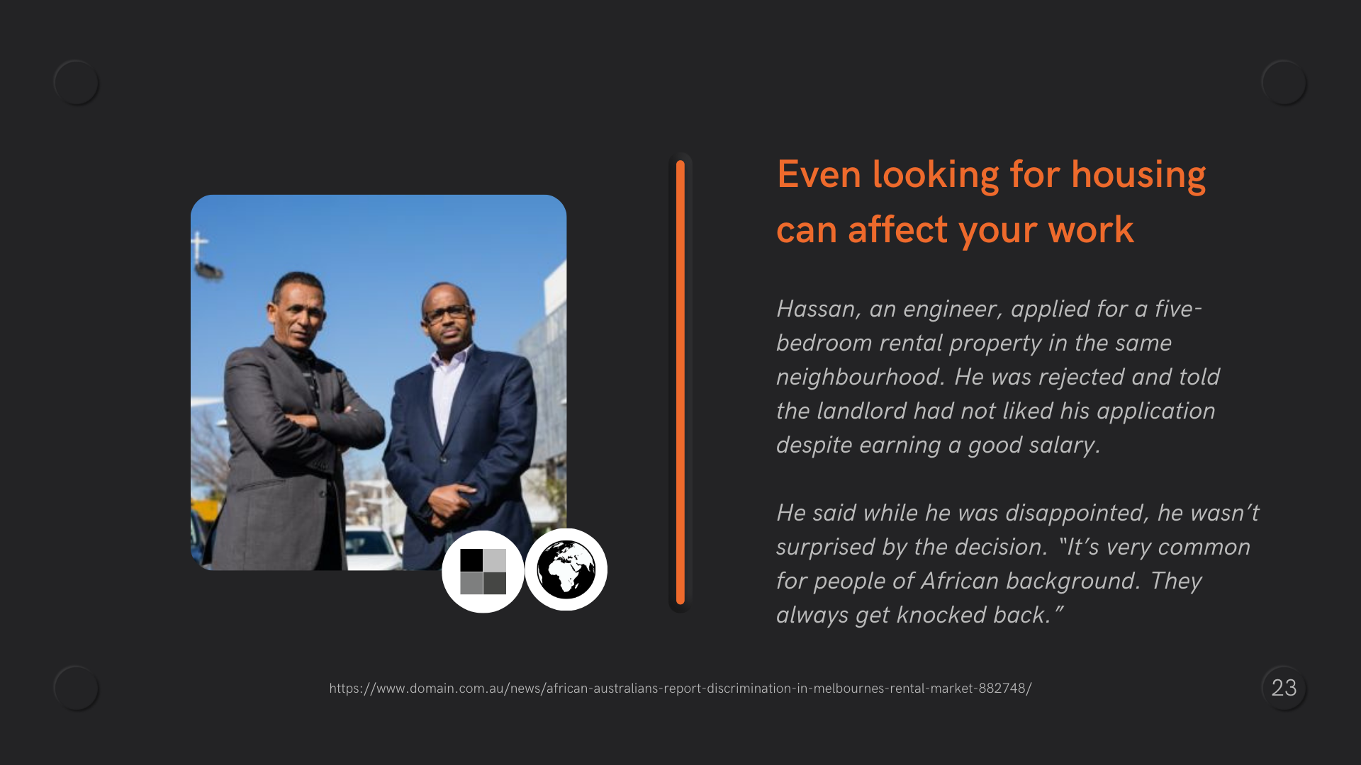 Image of two well dressed men of African background.