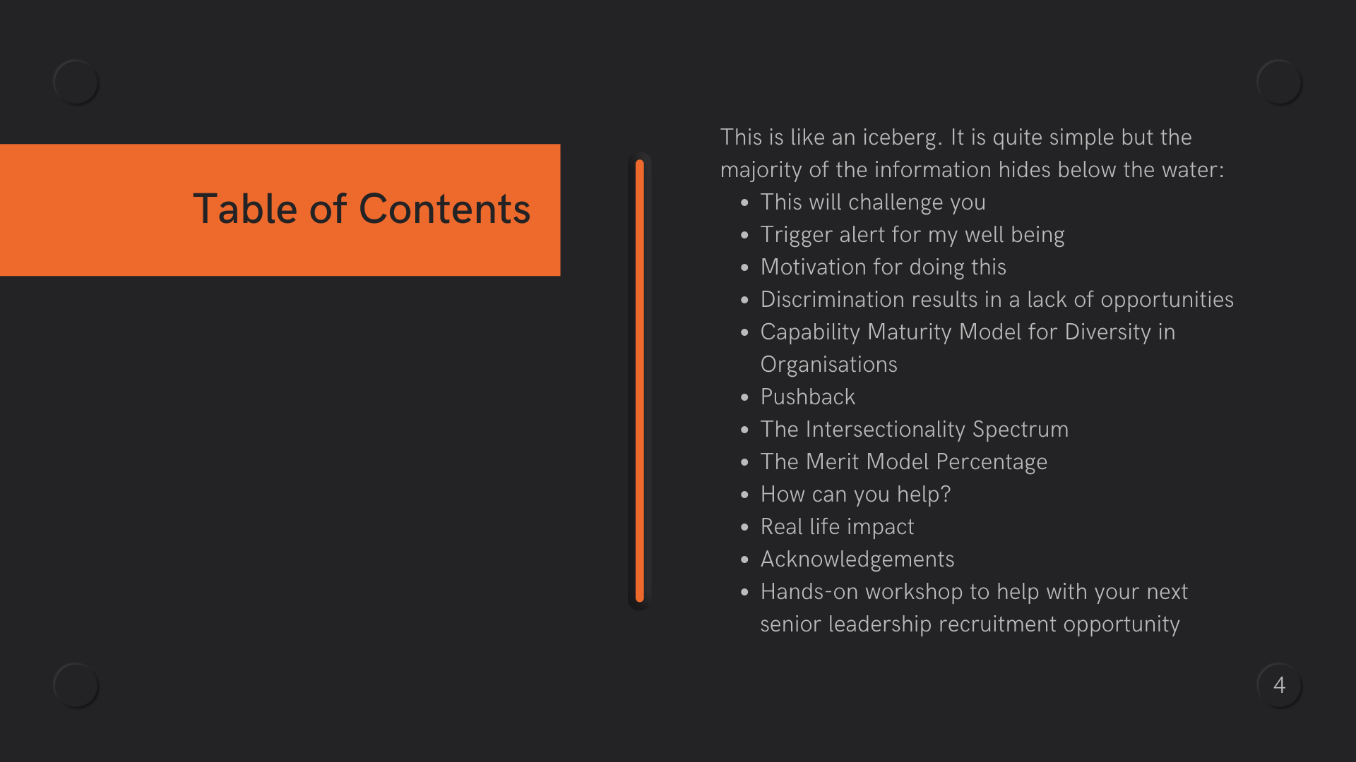 orange vertical line and text