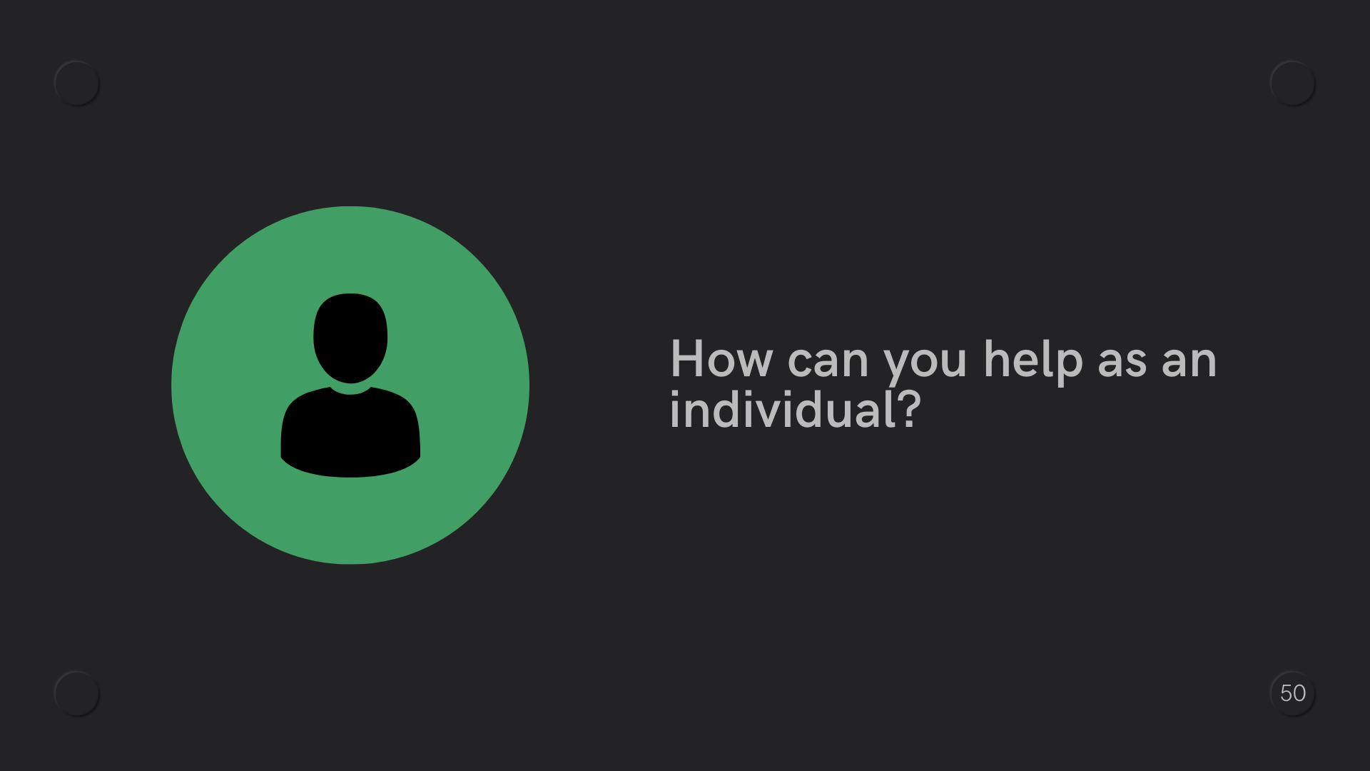 Symbol of an individual in a green background