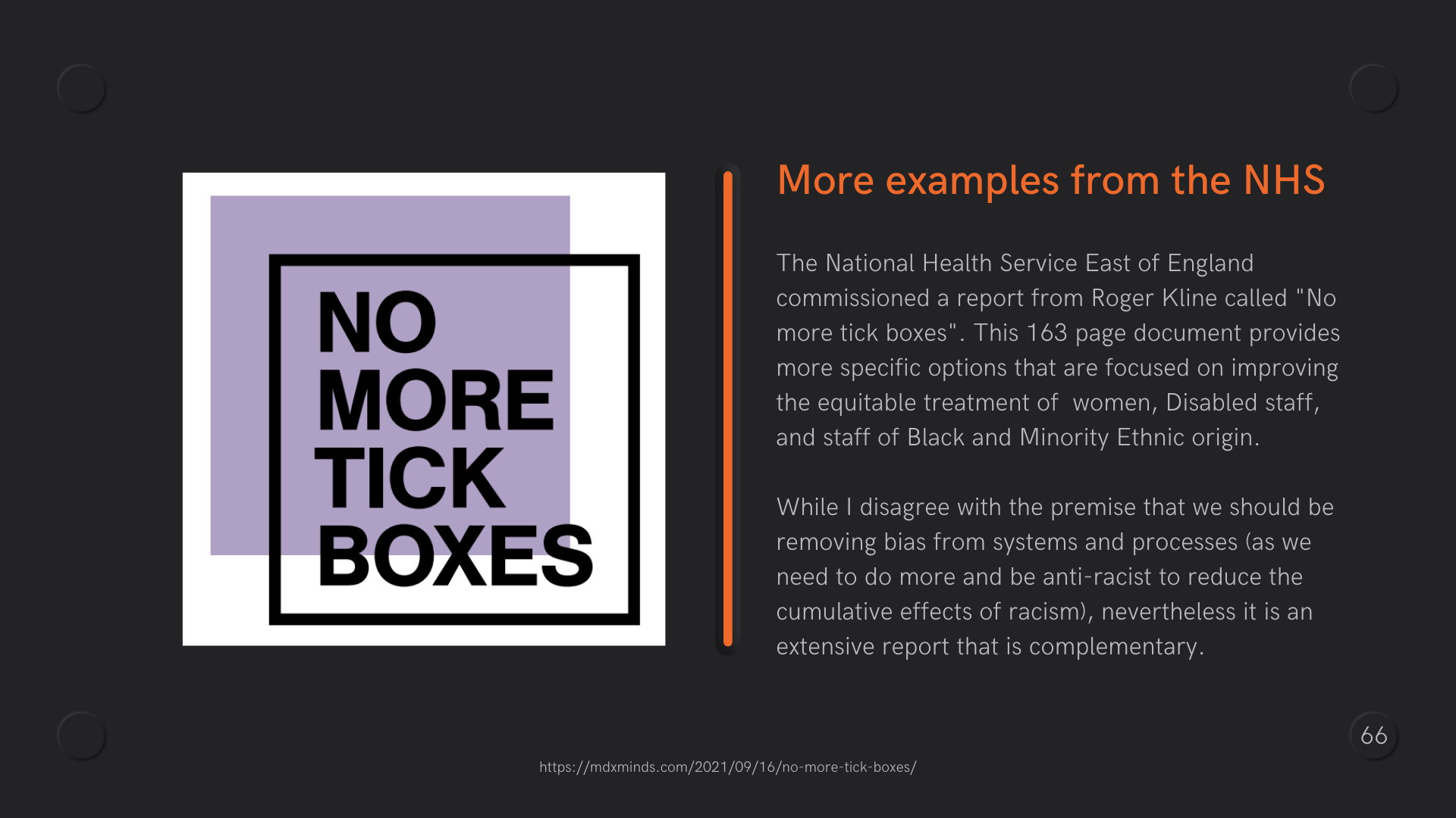 Image of the report No More Tick Boxes